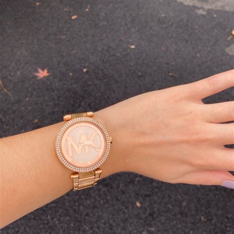 michael kors crystal encrusted watch|women rose gold mk watch.